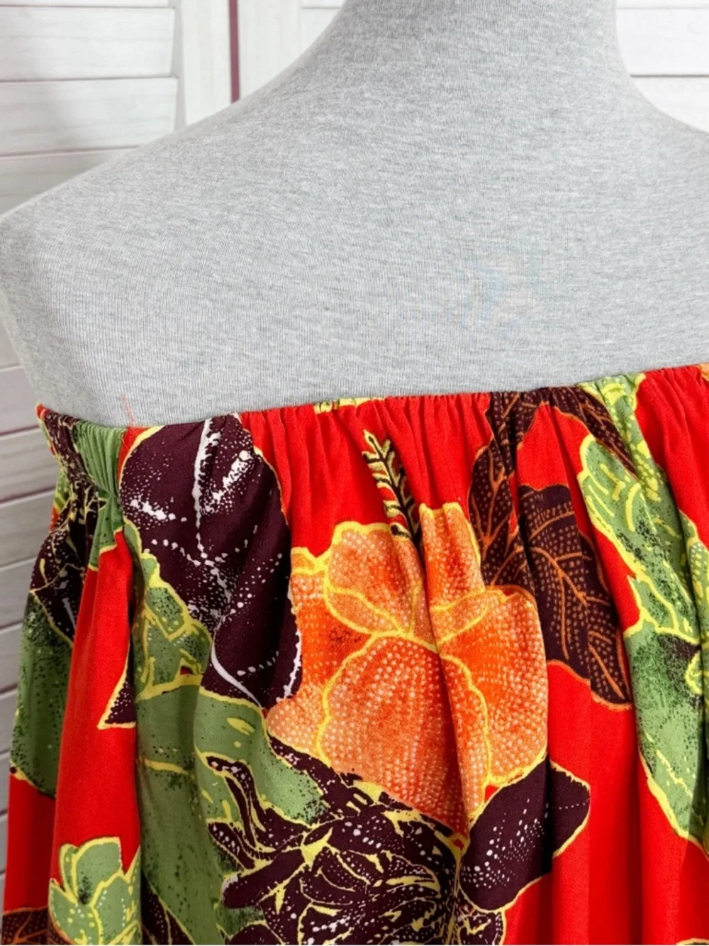 Free People Boho Tropical Flower‎ Print Off Shoulder Puff Sleeve Crop Top Red XS